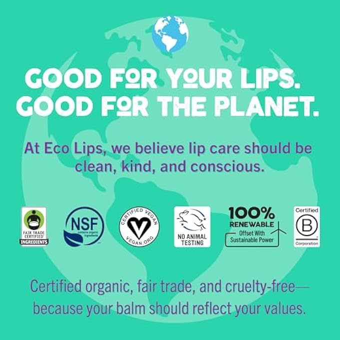 Eco Lips VEGAN LIP BALM SWEET MINT FLAVOR 3 PACK NATURAL BEE FREE WITH CANDELILLA WAX, ORGANIC COCOA BUTTER, COCONUT OIL LIP CARE. SOOTHE & MOISTURIZE DRY, CRACKED AND CHAPPED - MADE IN USA. - Image 4